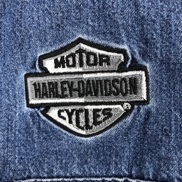 Harley Davidson Denim Short Sleeve Shirt men’s - Picture 7 of 8